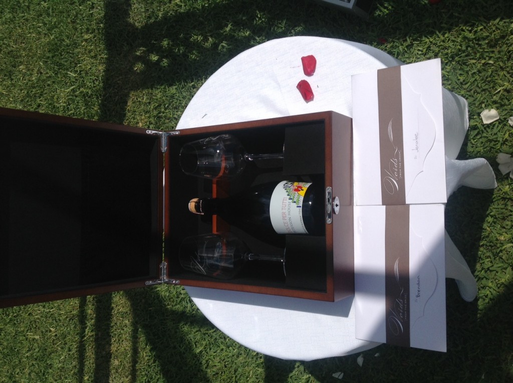 This is a great idea, bottle of wine and lover letters, for special anniversary or first 'fight' xx